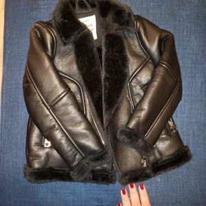 Zara girl faux leather biker jacket size 5